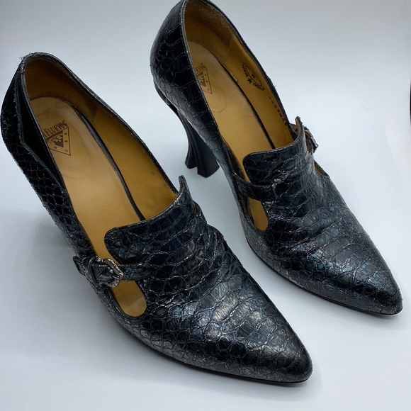 John Fluevog Shoes - John Fleuvog Celestial Communication Linda Clayton Buckled  Loafer Heel  Size 8